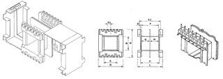 Coil bobbin UI 66 Lam. 112x132