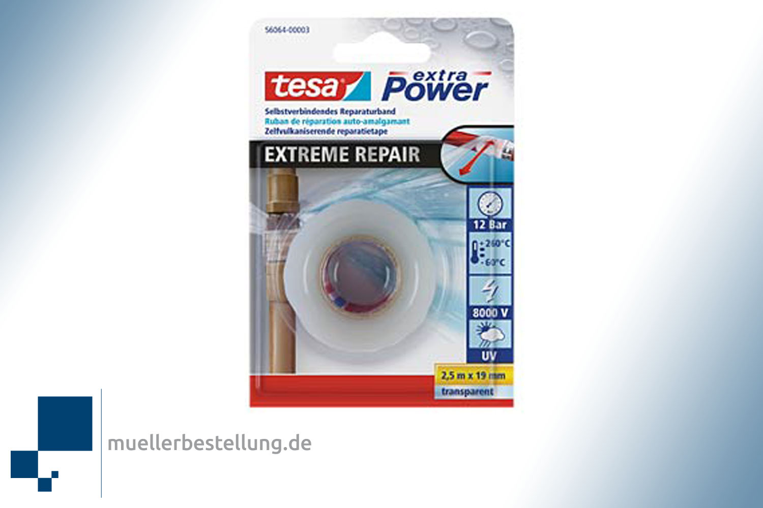 TESA 56064 TR ruban de réparation tesa® extra Power Extreme Repair, transparent