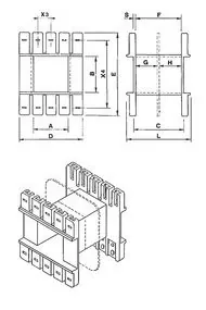 Bobina EI 48 Lam. 40×48