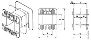 Spulenkörper UI 75 Lam.125×125