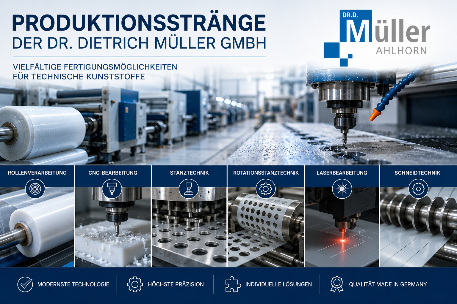 Produktionsmöglichkeiten und Produktionsstränge der Dr. Dietrich Müller GmbH